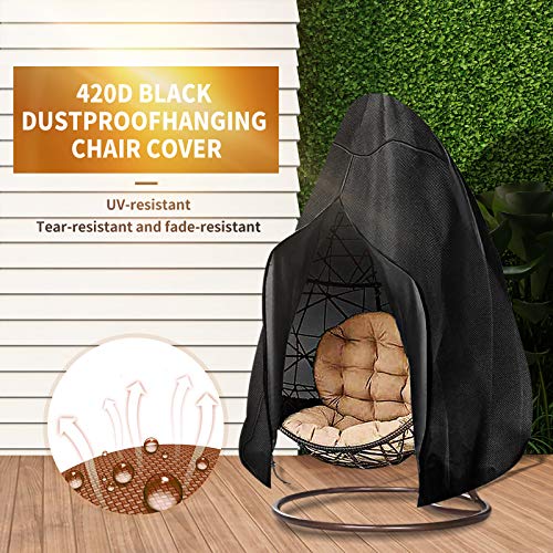 Hängesessel Schutzhülle mit Reißverschluss, Premium 420D Oxford-Stoff Schwebesessel Abdeckung, Wasserdicht Windabweisend… – Bild 4