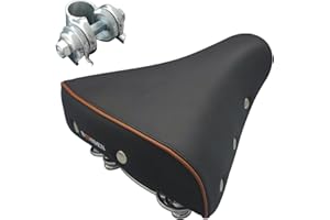 BOOSDEN Mountain Bike Seat Cushion, Balck Bicycle Seat, Comfortable Mountain and Road Wide Bike Saddle, Bicycle Seat Cushion 