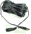 Hanvex HDCQ50 50ft 2.1mm x 5.5mm DC Plug Extension Cable for 12V Power Adapter and more, 20AWG Cord for CCTV, LED