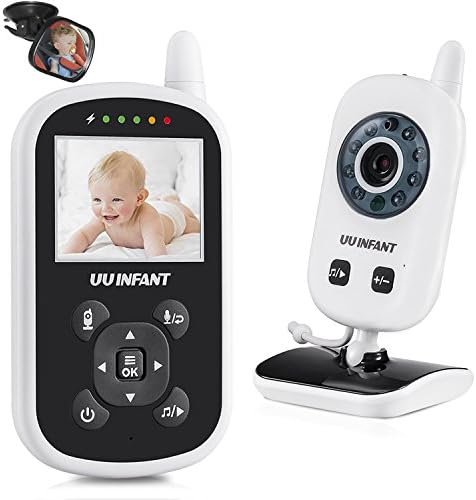 Baby Monitor, Video Baby Monitor with Camera, Night Vision, 2 Way Talk, Nightlight, Lullaby Playing, Microphone and Temperature Sensor by UU INFANT(white)