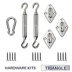 Windscreen4less Sun Shade Sail Hardware Kit - 8 Inches - Super Heavy Duty - For Triangle Sun Shade Sail