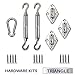 Windscreen4less Sun Shade Sail Hardware Kit - 8 Inches - Super Heavy Duty - for Triangle Sun Shade Sail