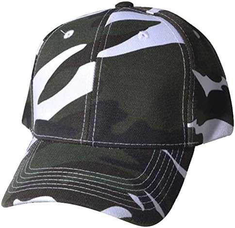 QML Plain Baseball Blank Hat Solid Color Velcro Adjustable ( 30 Colors ) (WHITE CAMOUFLAGE)