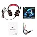 Beexcellent 3.5mm Gaming Headset for PlayStation 4, Xbox One, PC, Laptops, Smartphones, RED