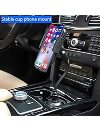Soporte para teléfono con soporte para portavasos, pemsem universal, cuello de cisne de sujeción ajustable y soporte para teléfono con soporte para taza para teléfono móvil para todos los iPhone Galaxy Pixel, LG, HTC y GPS