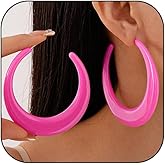 Acrylic Hoop Earrings for Women Resin Large Acrylic Hoop Statement Earrings Beach Neon Jewelry