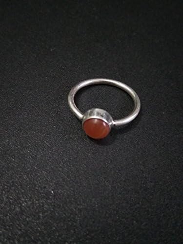 Natural Carnelian Ring, Handmade Silver Ring, 925 Sterling Silver Ring, Gift for her, Stacking Ring, Natural Stone, Promise Ring, Minimalist Ring, Bridesmaids Gift, Gypsy Ring, Round Gemstone Ring