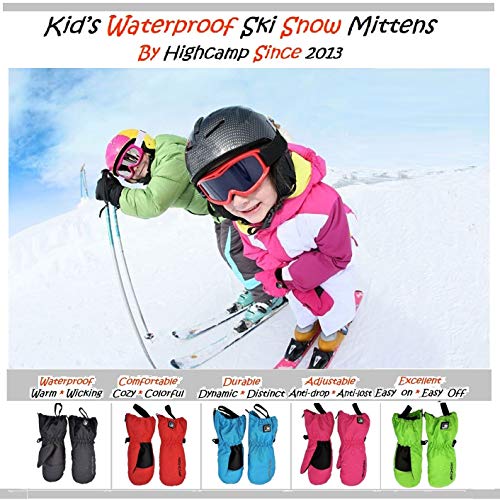 Kids Winter Waterproof Ski Snow Mittens Warm with Zipper for Toddler Boys Girls (Chinese Ink, 1-3 Years)