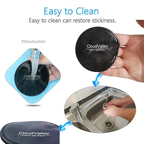 Premium Fixate Cell Phone Pads by CloudValley, Sticky Anti-Slip GEL Mat [3 PACK-Black&Clear] - can Stick to iPhone, Glass, Whiteboards, Metal, Kitchen Cabinets or Tile, Car and many more - Thumbnail 4