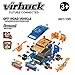 Virhuck 2 In 1 Take Apart Toy Racing Car Kits for kids - Build Your Own Toy Truck Playset with 36 Parts, Two Color Shell, Realistic Engine Sounds & Drill, Orange and Blue