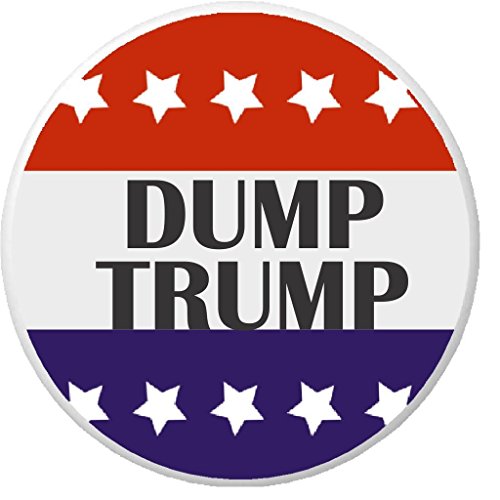 Dump Trump Red White Blue Stars 1.25' Button Pin Anti Against Donald President