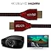 WiRoTech HDMI Cable 4K Ultra HD with Braided Cable, HDMI 2.0 18Gbps, Supports 4K 60Hz, Chroma 4 4 4, Dolby Vision, HDR10, ARC, HDCP2.2 (3 Feet, Red)