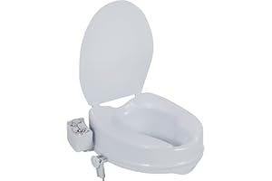 Drive Medical PreserveTech Raised Toilet Seat with Bidet (Adjustable Temperature) Toilet Seat Riser, Elevated Toilet Seats fo