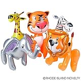 6 Assorted Inflatable Safari Zoo Animals