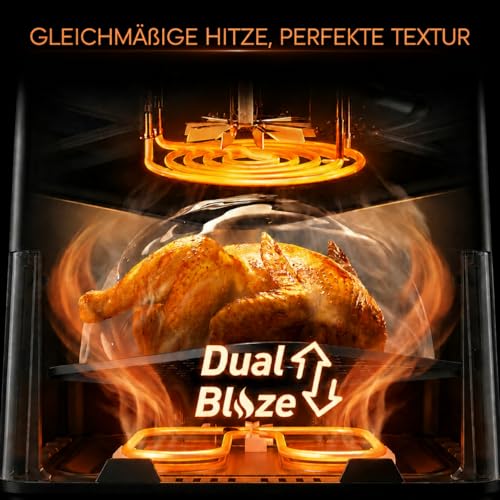 COSORI Dual Blaze Tech Airfryer, 6.4 L Hot Air Fryer, Top and Bottom Heat for 67% More Even Heating, Metal Interior, NTC Precision Temperature Control and WiFi Connection