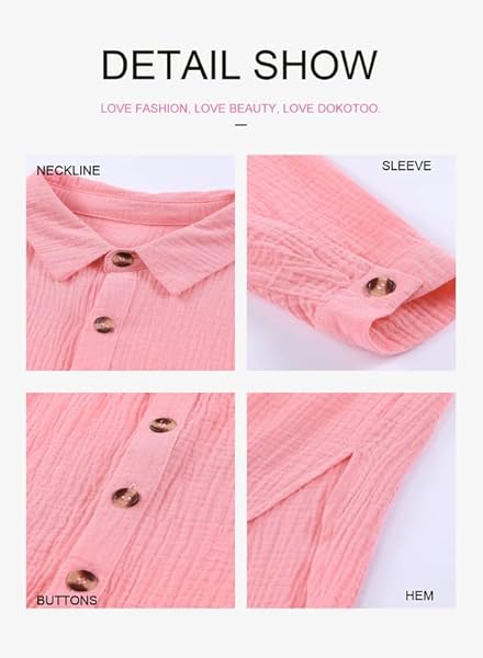 DOKOTOO WOMENS PLUS SIZE CASUAL SUMMER SPRING WRAP BUTTON DOWN FRONT COTTON LONG SLEEVE MAXI DRESS LONG CARDIGAN BEACH BOHO COVER UPS SHIRT DRESSES FOR WOMEN 2024 PINK MEDIUM
