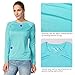 baleaf Women's Long Sleeve Hiking Shirts UPF 50+ Uv Protection SPF Fishing Tops Lightweight Quick Dry Rash Guard Swimwear Outdoor Clothes Blue Size XXL