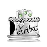 Third Time Charm August Birthday Cake Charm Happy Birthday Candle Beads For Bracelets