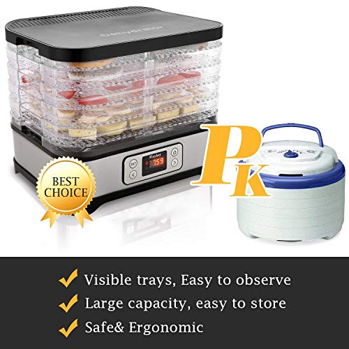 Food Dehydrator Machine Jerky with Timer, Five Tray, LCD Display Screen/BPA Free/250Watt (dehydrator with timer) - Thumbnail 3