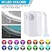 WEBSUN Toilet Night Light Motion Activated 16 Color Changing Led Toilet Seat Light 5-Stage Dimmer Motion Sensor Toilet Bowl Light