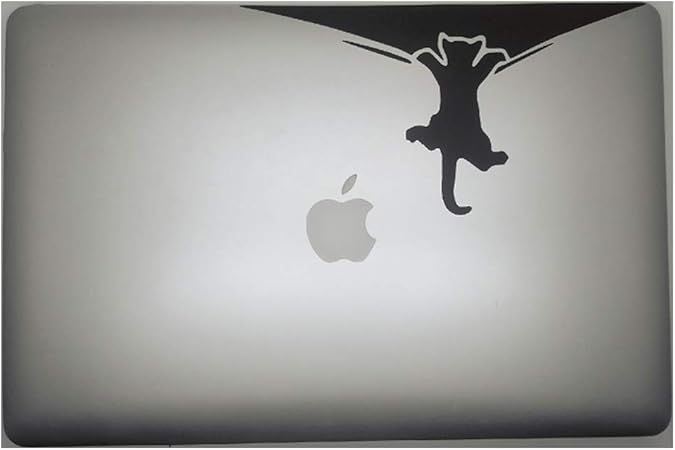 Amazon Co Jp 楽しいかわいいデカール アニメステッカー Macbook Mac コンピュータ用 13インチ 15インチ ノートパソコン 壁 Hp Lenovo 電子製品 L ブラック Mb Cat Climp Black パソコン 周辺機器