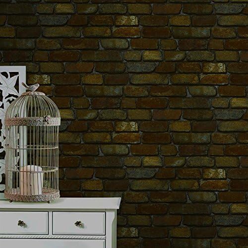 LEVINGER 3D Faux Rust Tuscan Brick Non Woven Removable Textured Wallpaper for Living rooms, Kids and Bedrooms Walls, 0.53m Wide by 10m Long