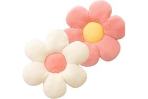 2 Pieces Coume 3D Sunflower Flower Floor Pillow Seating Cushion Mat Sunflower Shaped Throw Pillow Yellow Chair Pads Decorativ