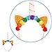 Unicorn Horn Headbands Hair Band with Flower Ears for Girls Birthday Cosplay Party Accessory, Random, 6 Pack