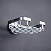 Hiendure® Wall Mounted Square Solid Brass Soap Basket in Polished Chrome