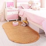 LOCHAS Ultra Soft Children Room Mat Morden Shaggy Area Rugs Home Decor, 2.62 Feet X 5.24 Feet (Khaki)