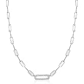 Ross-Simons Charles Garnier .25 ct. t.w. CZ Paper Clip Link Necklace in Sterling Silver. 17 inches