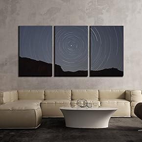 3 Piece Canvas Wall Art - Beautiful Photography of The Night Sky - Modern Home Art Stretched and Framed Ready to Hang - 16"x24"x3 Panels