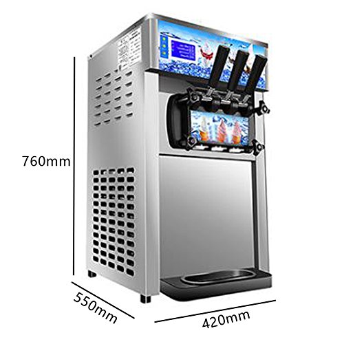 zinnor Ice Cream Machine, Commercial Soft Ice Cream Making Machine 1200W 3 Flavors 110V 18L/H Ice Cream Maker Frozen Drink Maker USA Shipping