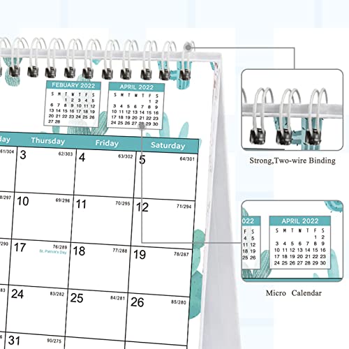 2022-2023 Desk Calendar, Monthly Desktop Calendar, Standing Flip Calendar With Thick Paper, Academic Year Standing Desk Calendar (Jan. 2022 - Jun. 2023, 10" X 8.25" ) With Planner Stickers | Pricepulse