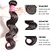 Longqi Beauty Body Wave Hair 3 Bundles with Middle Part Lace Closure, Brazilian Unprocessed Human Hair Weave Body Wavy Natural Color 16 18 20+14