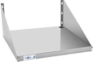 Profeeshaw Stainless Steel Microwave Shelf 24"x24", Heavy Duty Wall Mounted Floating Shelf, NSF Certified Appliance Rack for Commercial & Home Kitchens, Restaurants, Hotels, Bars