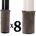 WISLIFE Brown Chair Socks - Furniture Protectors, Snug Fitting Chair Leg Floor Protectors, Anti Skid Chair Leg Socks for Hardwood Floors 8pcs/pack
