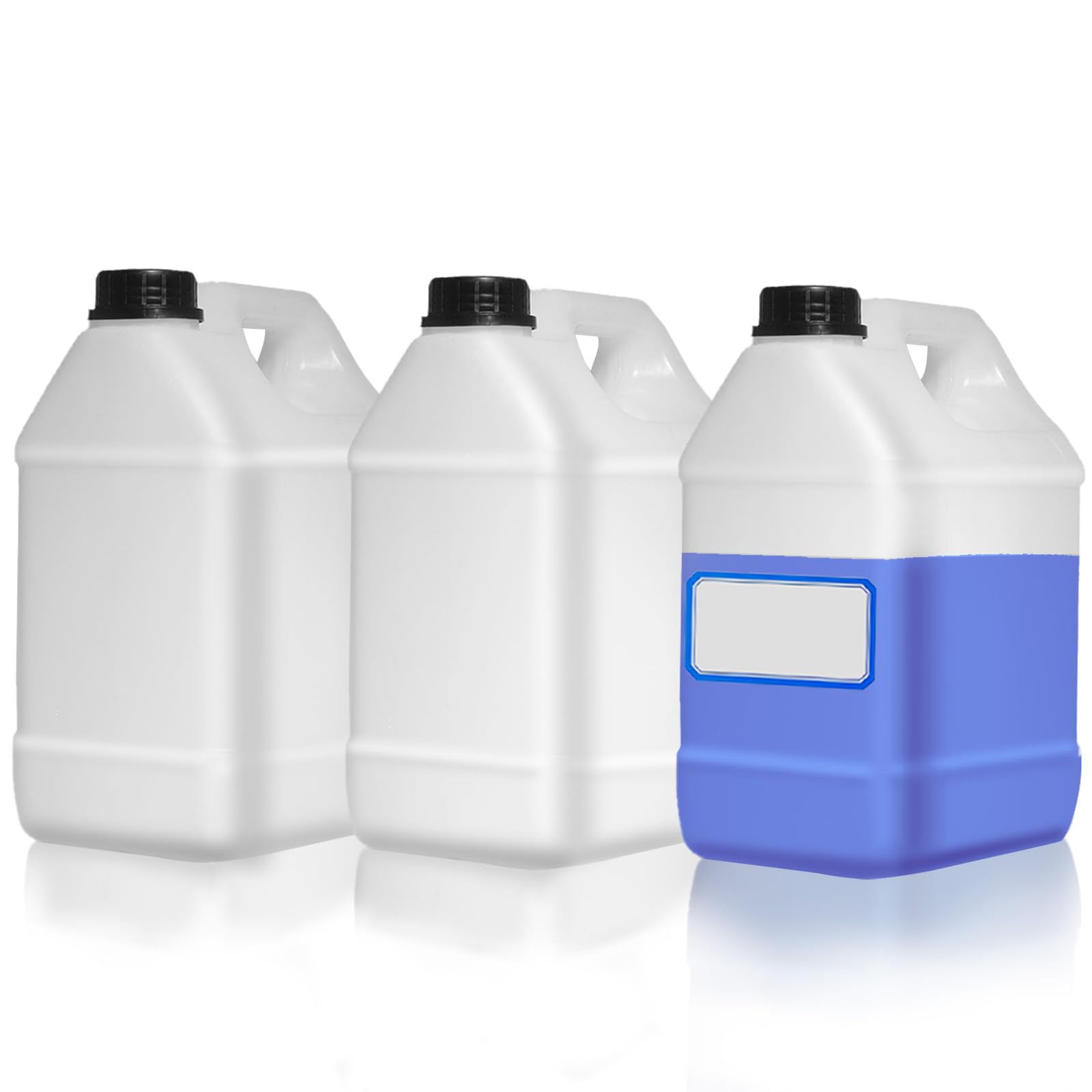 Photo 1 of ***LIDS MISSING***
Zikoos 3 Pcs 1 Gallon Plastic Jug with Lids and Handles Translucent Square Liquid Storage Containers Reusable Empty Camping Water Jugs for Water Sauces Soaps Detergents Liquids Cleaning Solutions