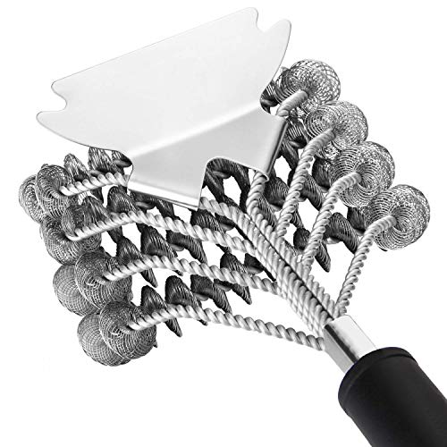 Antook Grill Brush Bristle Free BBQ Grill Cleaning Brush And Scraper Stainless Steel Grilling Accessories Cleaner For Weber Gas/Charcoal Porcelain/Ceramic/Iron/Steel Grill Grates
