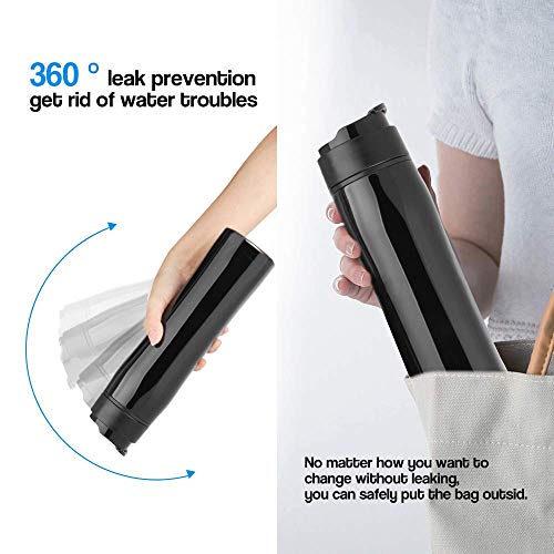 i Cafilas The Original Portable French Press Stainless Steel Coffee Maker Premium Vacuum Insulated Travel Mug Hot & Cold Brew French Presses With Cleaning Brush For Father's Day Gift(12 oz) - Thumbnail 3