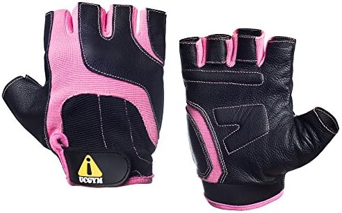 UCgym Women Pink Lady Fit WORKOUT GLOVES - Great for Gym, Weight Lifting, Crossfit, Cycling (Medium)