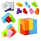 Yayuu Magnetic Building Blocks Cube Toys,7pcs Magnetic Bricks and 54 Smart Cards Puzzles Magnetic Tiles for Develop Kids Intelligence Stress Relief Toy Games Square Magnets Cube