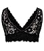 YIANNA Women's Underwear Halter Elasticity Full Lace Bralette Crop Paded Bra Top Soft Cup, YA7120-Black-M