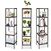 HOMFA Bamboo Bathroom Shelf 5-Tier Tower Free Standing Rack Multifunctional Storage Organizer(Retro Color)