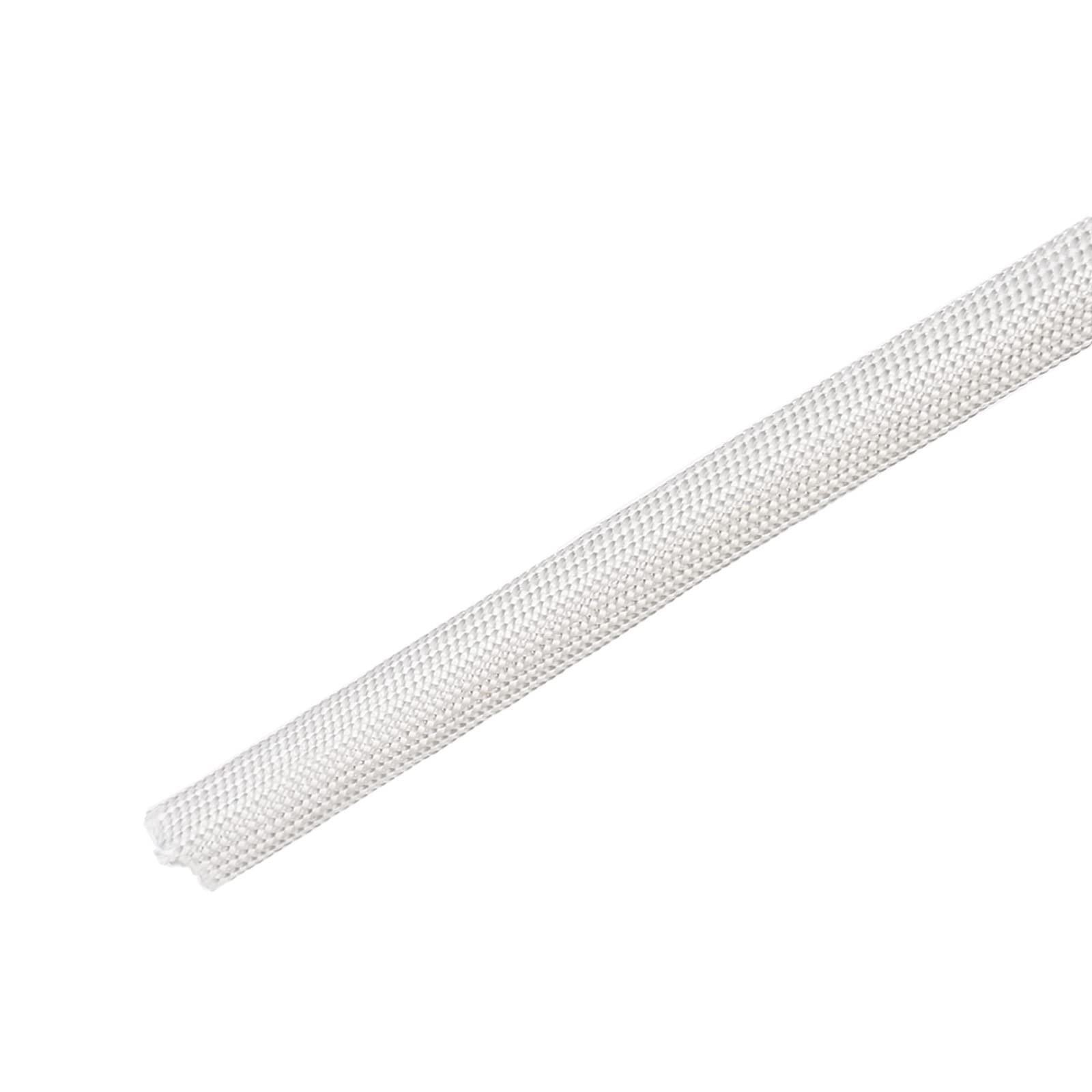 DMiotech 7mmx10m Fiberglass Sleeve Insulating Small Lines Fabric Tubing for Wire Protecting with Resin White