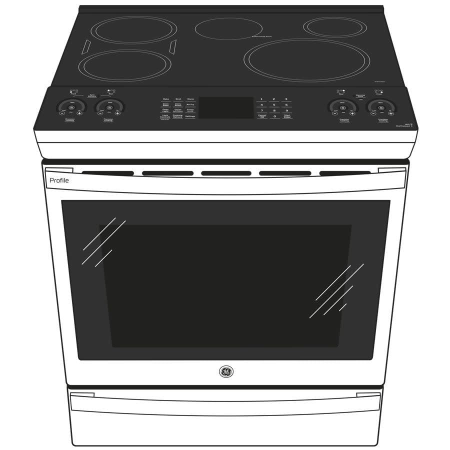 GE Profile PHS930YPFS 30 Smart Slide In Electric Front Control Induction and Convection Range with 5.3 cu. ft. Capacity Glide Touch Controls Wi-Fi Connect Stainless Steel