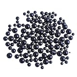 DECORA 500pcs Black Assorted Mixed Sizes Half-round Pearl for Wedding Decoration