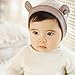 PanDaDa Newborn Baby Little Ears Striped Baby Beanie Infants Warm Hat Caps Khaki