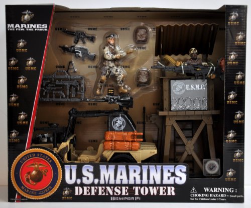Marines usmc defense tower with action figures