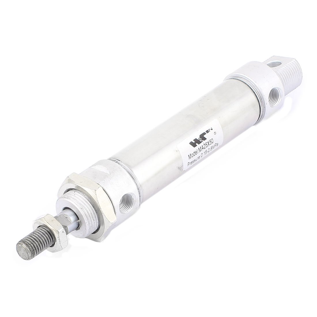 Sourcingmap a16032400ux0597 MA2550 25 mm Bore 50 mm Stroke Screwed Piston Rod Mini Pneumatic Air Cylinder, Metal, 0.87"